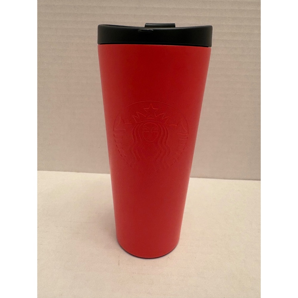 Starbucks Red Matte Stainless Steel Tumbler 16oz Siren Logo Travel Coffee Mug